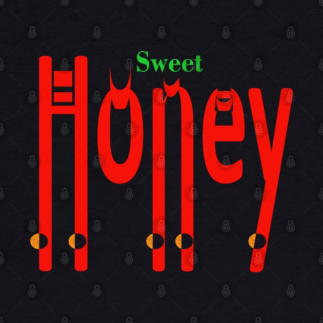 SweetHoney: Sweeten Up Your Life with This Red Typographic Design by Indie Chille